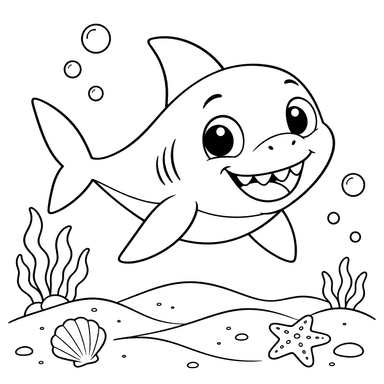 Baby Shark Above the Sandy Seafloor