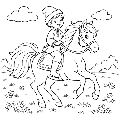 Sivka-Burka Horse Coloring Page