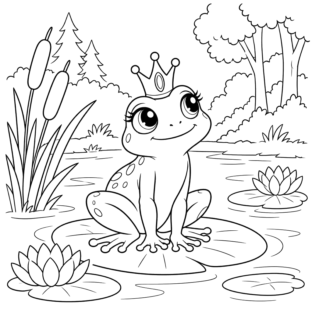Frog Princess at the Forest Pond