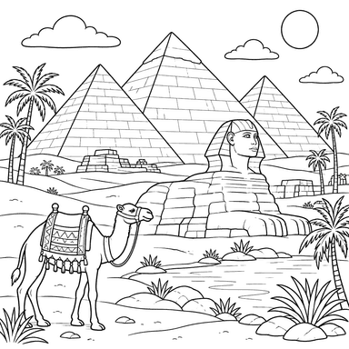 Giza Pyramids and Sphinx in Egypt