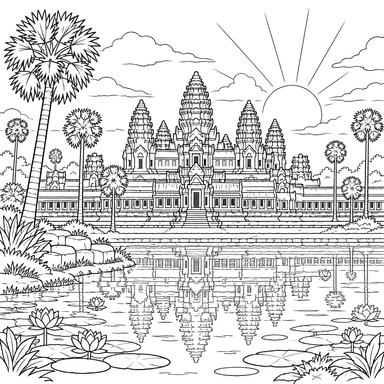 Angkor Wat at Sunrise in Cambodia