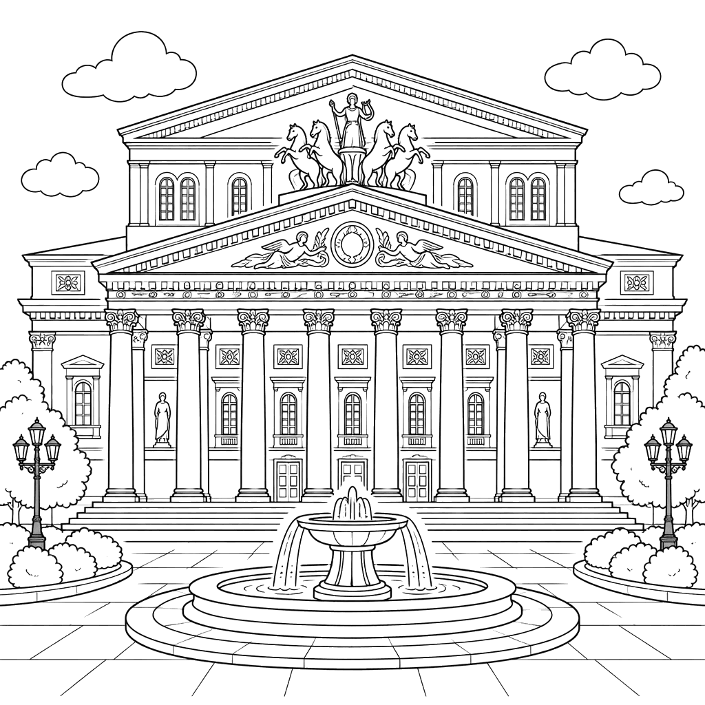 Moscow Bolshoi Theatre Coloring Page
