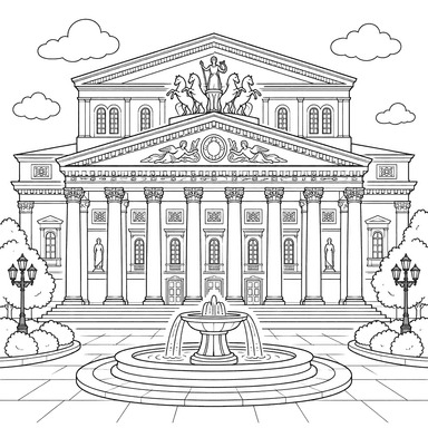 Moscow Bolshoi Theatre Coloring Page