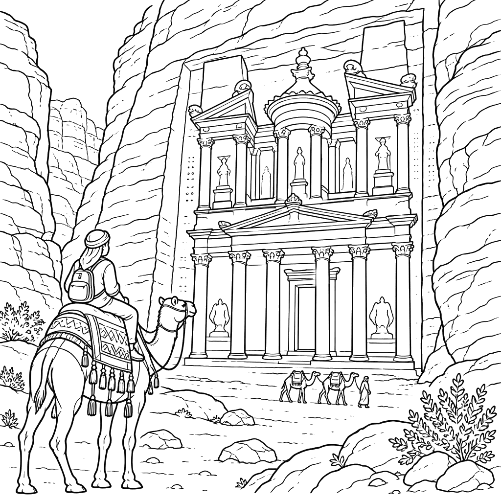 Petra in Jordan Coloring Page