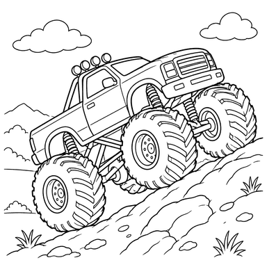 Monster Truck Climbing a Steep Hill
