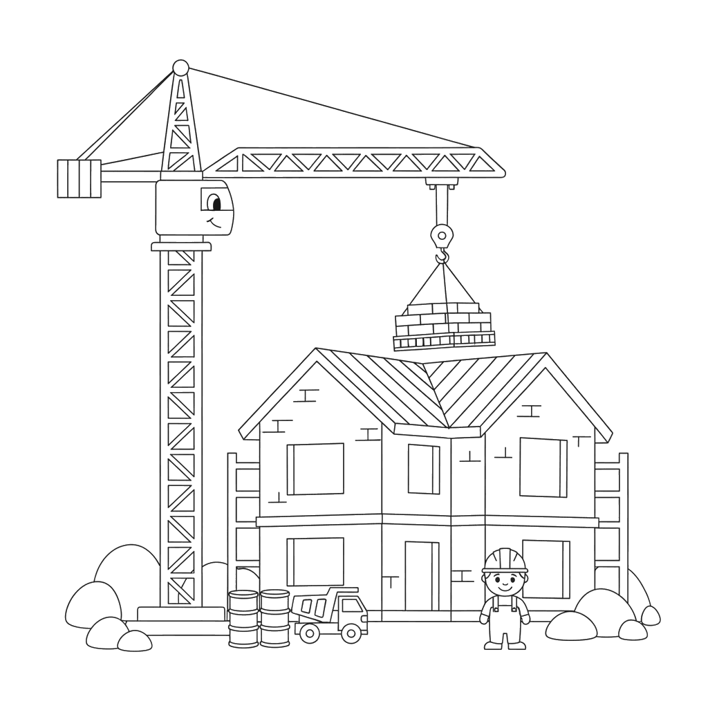 Tower Crane Coloring Page