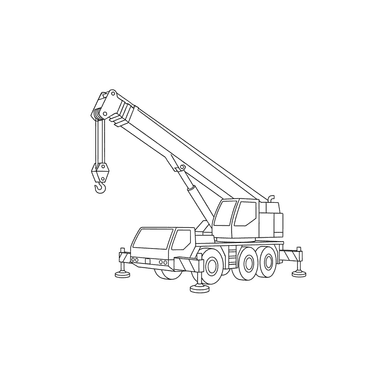 Mobile Crane at Construction Site Coloring Page