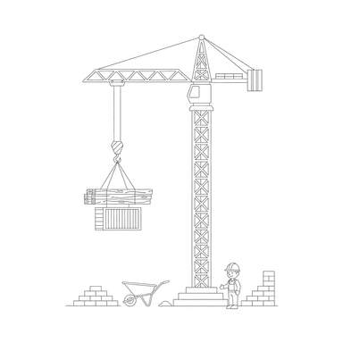 Crane Lifting Materials Coloring Page