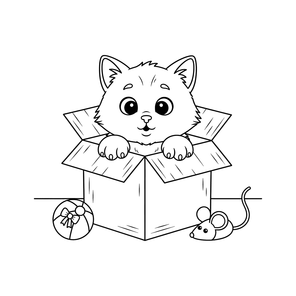 Curious Kitten in a Box