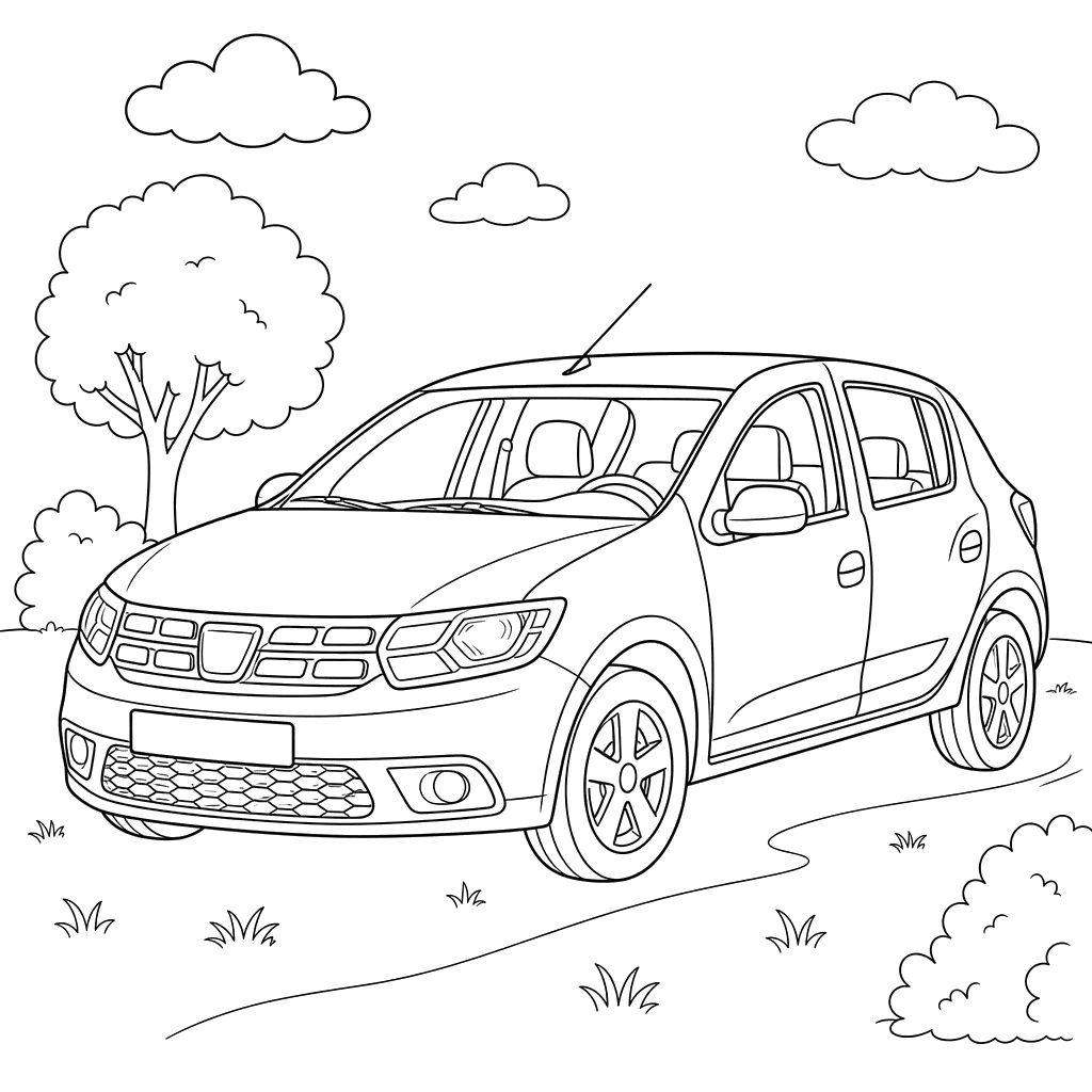 Dacia Sandero Coloring Page