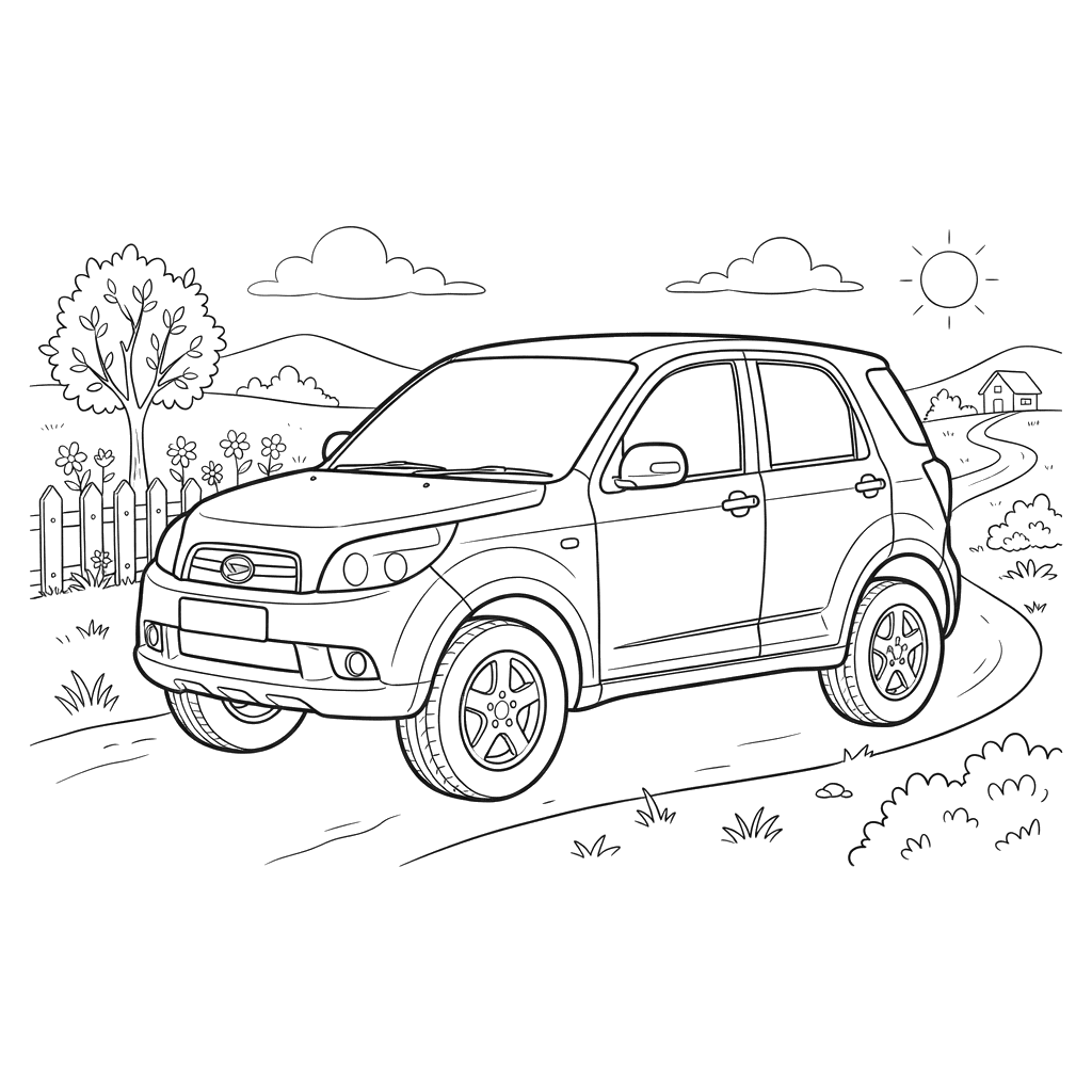 Daihatsu Terios Coloring Page for Kids