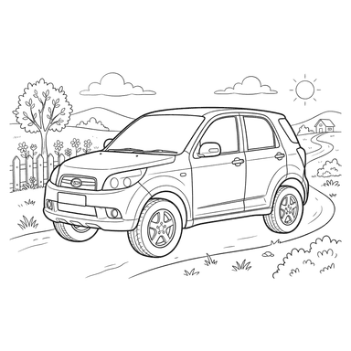 Daihatsu Terios Coloring Page for Kids