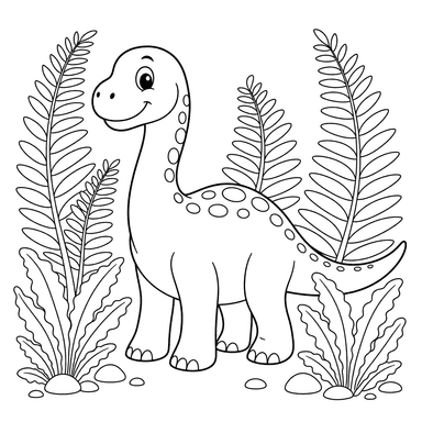 Dinosaur among Tall Ferns