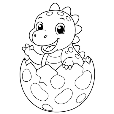 Dinosaur Hatching Coloring Page