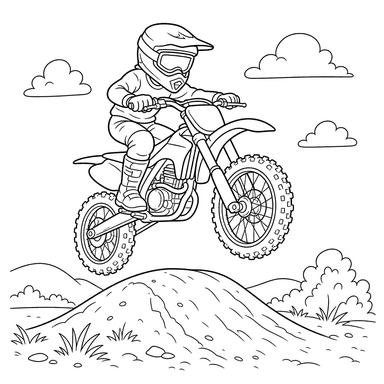 Dirt Bike Jump Coloring Page