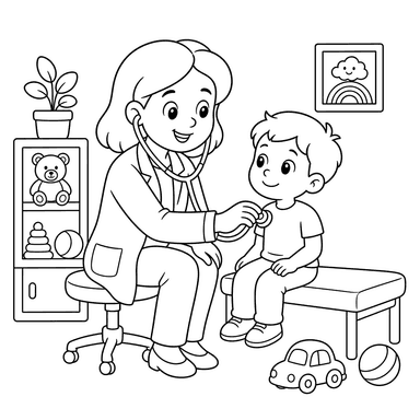 Doctor visit in a children's clinic