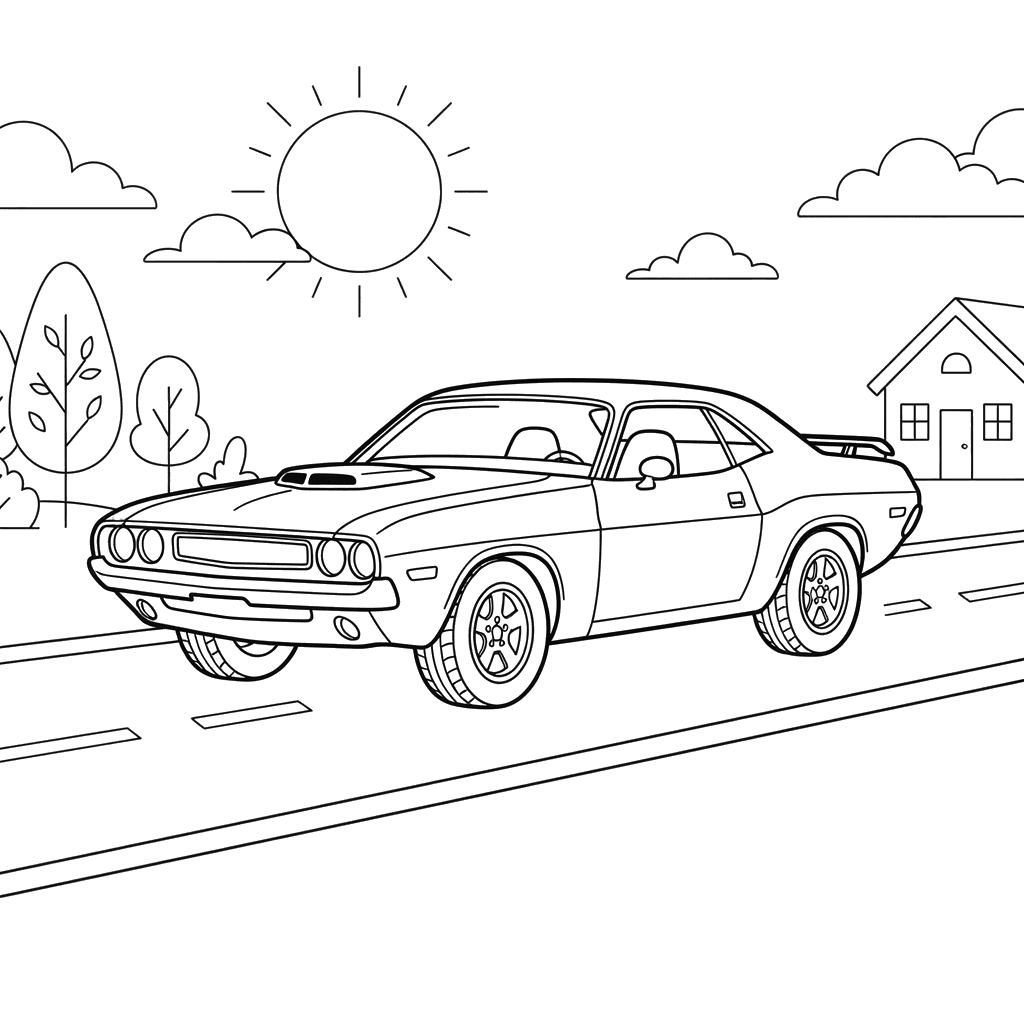 Dodge Challenger Coloring Page