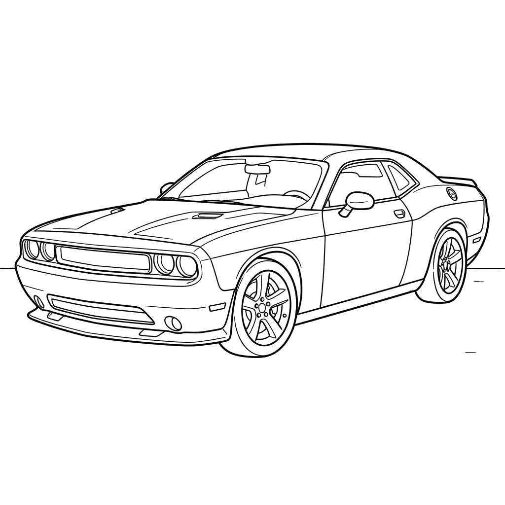 Dodge Challenger SRT8 2014 Coloring Page
