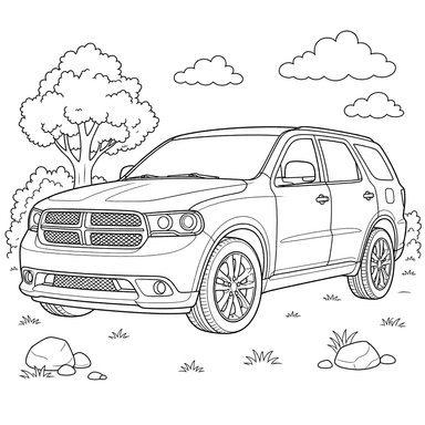 Dodge Durango SUV Coloring Page