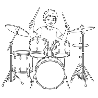 Drummer Coloring Page