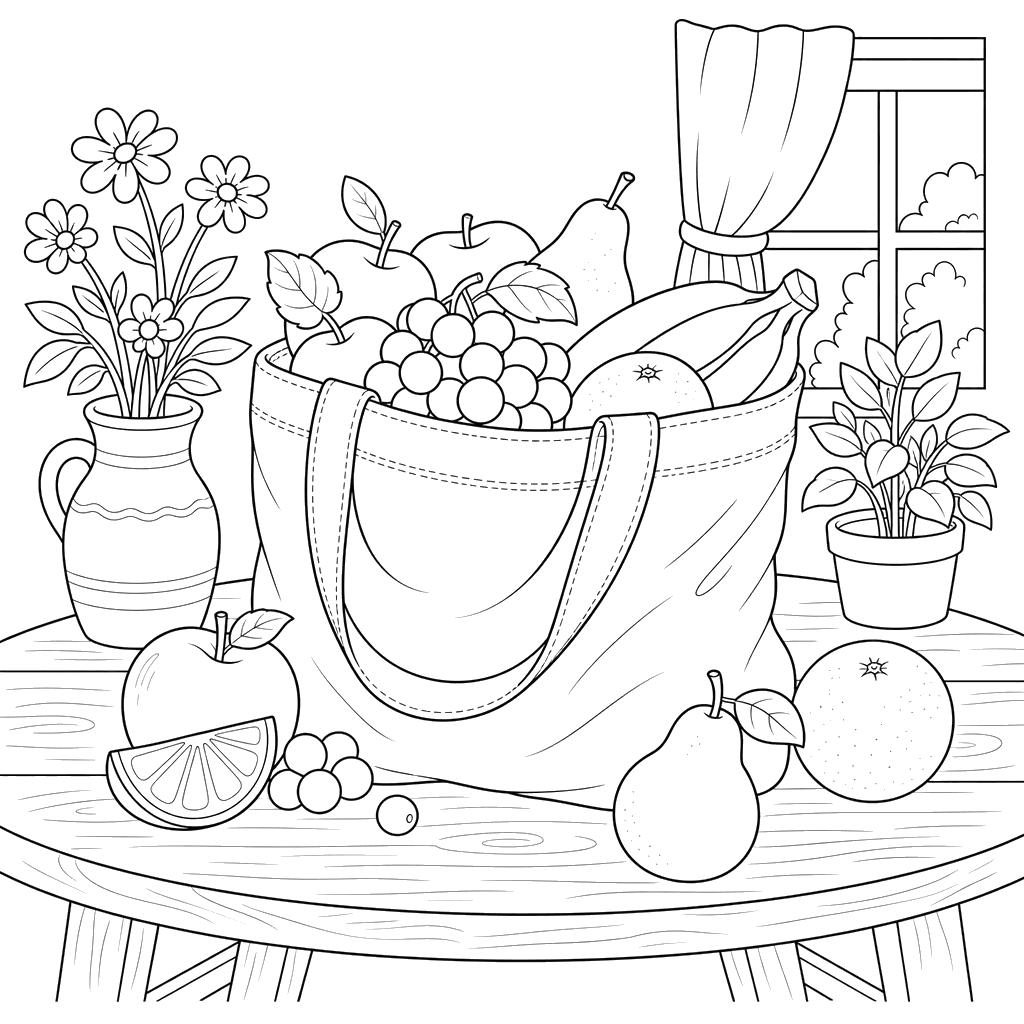 Eco-Bag Filled with Fruits