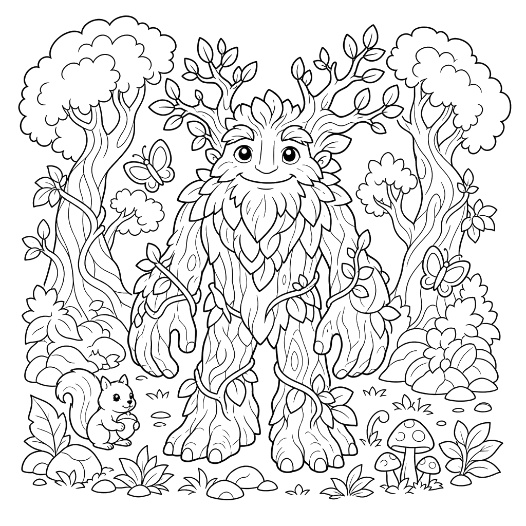 Ent Among Old Trees Coloring Page