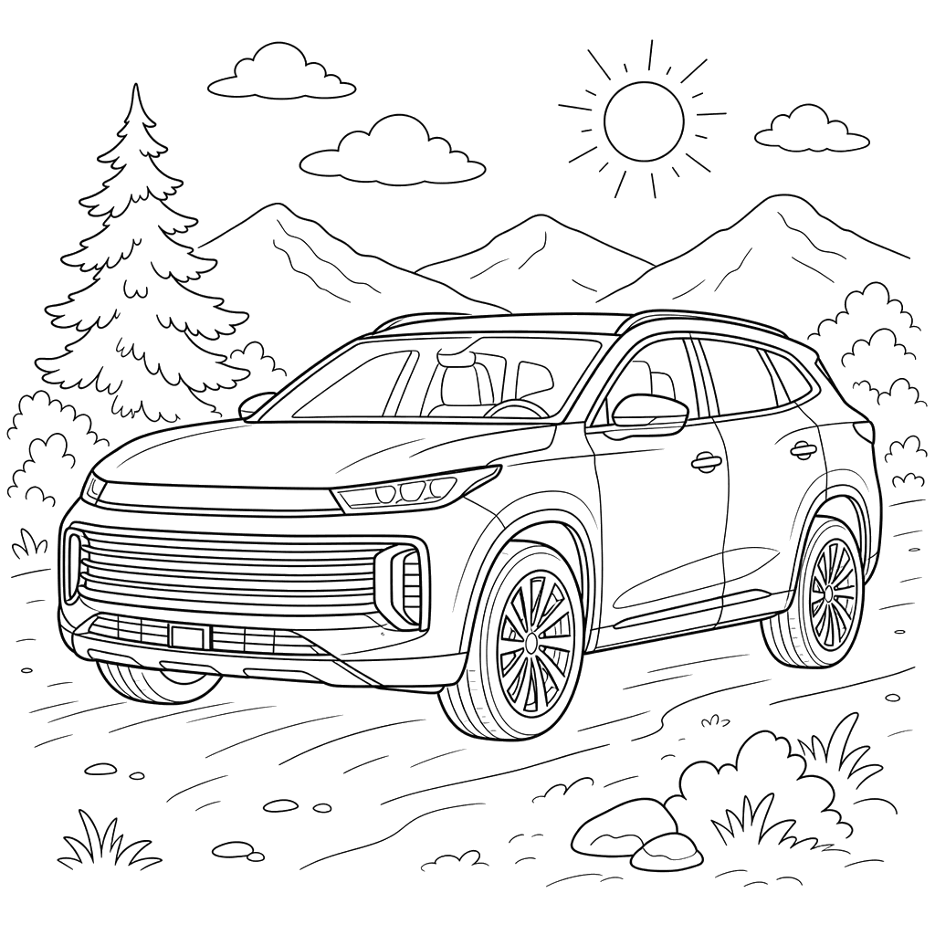 Exeed TXL SUV Coloring Page