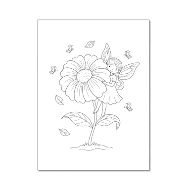 Fairy Hiding Behind a Big Flower