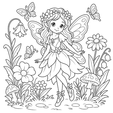 Fairy in a Flower Meadow