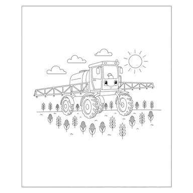 Farm Sprayer Coloring Page