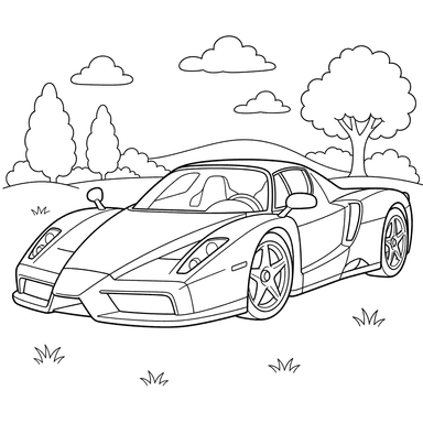 Ferrari Enzo Coloring Page