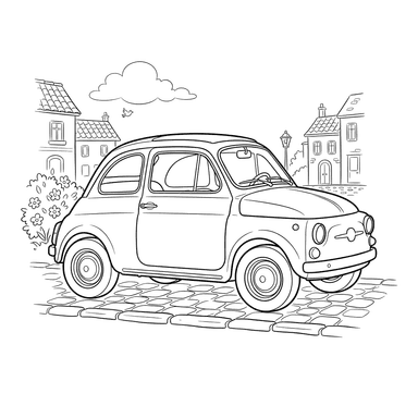 Fiat 500 Coloring Page