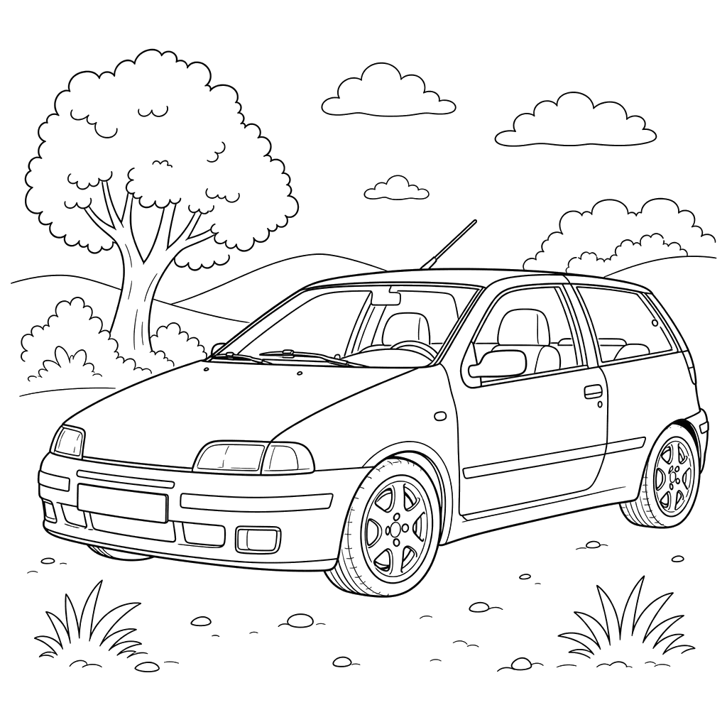 Fiat Punto GT Coloring Page