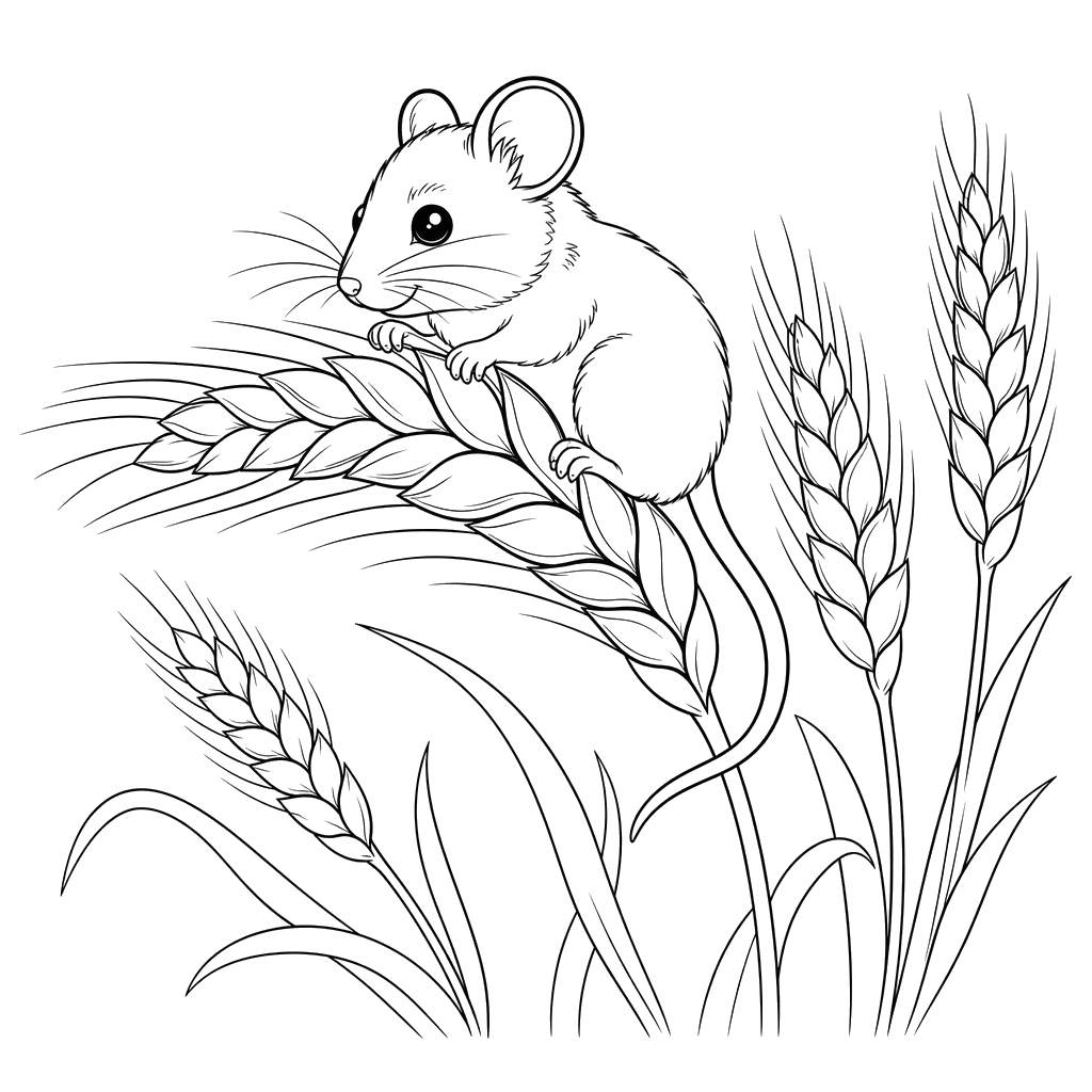 Field Mouse on Wheat Spikelet