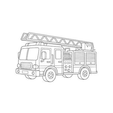 Fire Truck on an Emergency Call Coloring Page