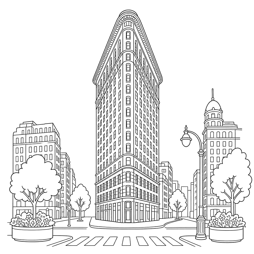 Flatiron Building New York Coloring Page