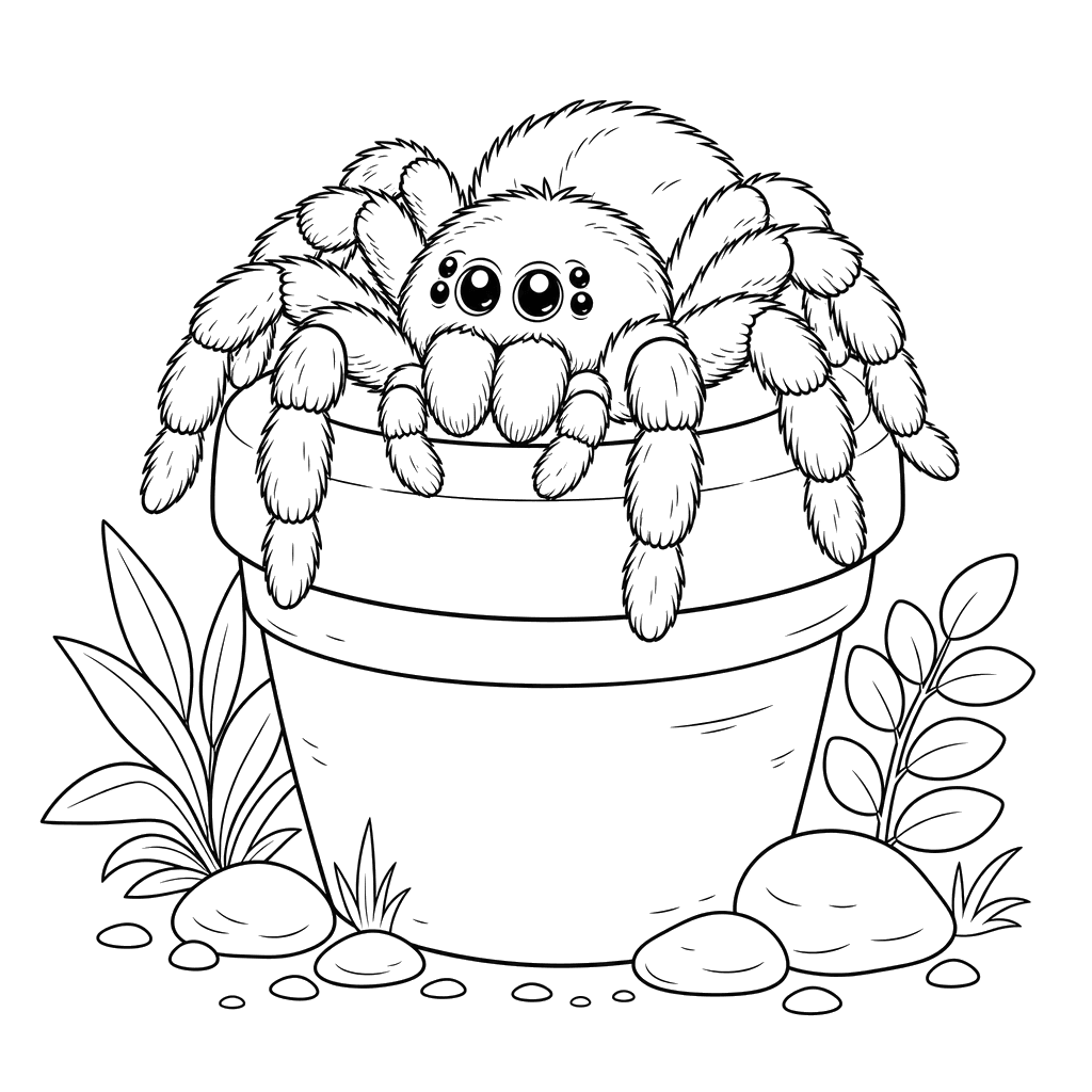 Fluffy Tarantula on a Clay Pot