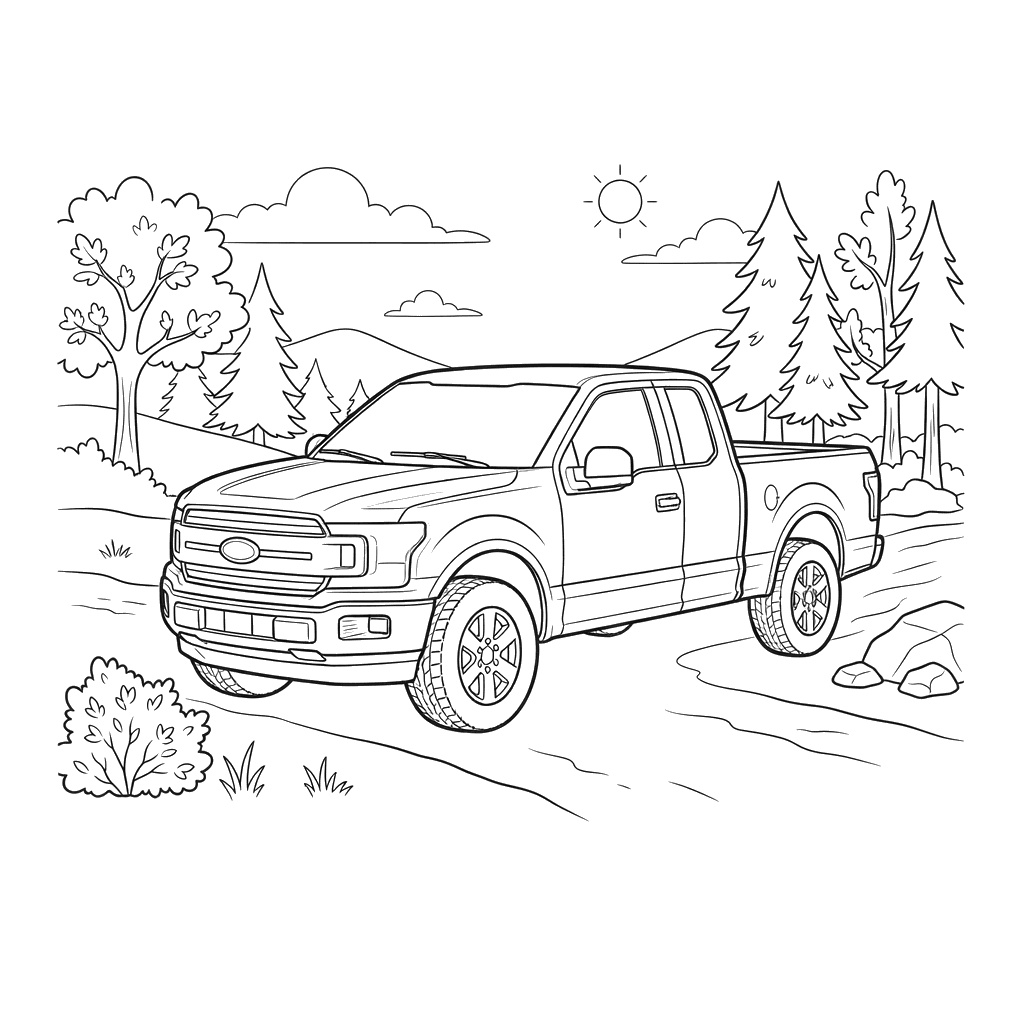 Ford F-150 Pickup Truck Coloring Page