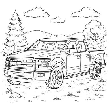 Ford F-150 Pickup Truck Coloring Page