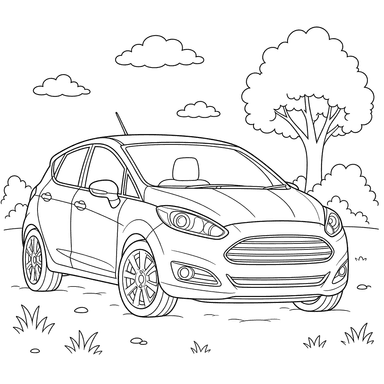 Ford Fiesta Coloring Page