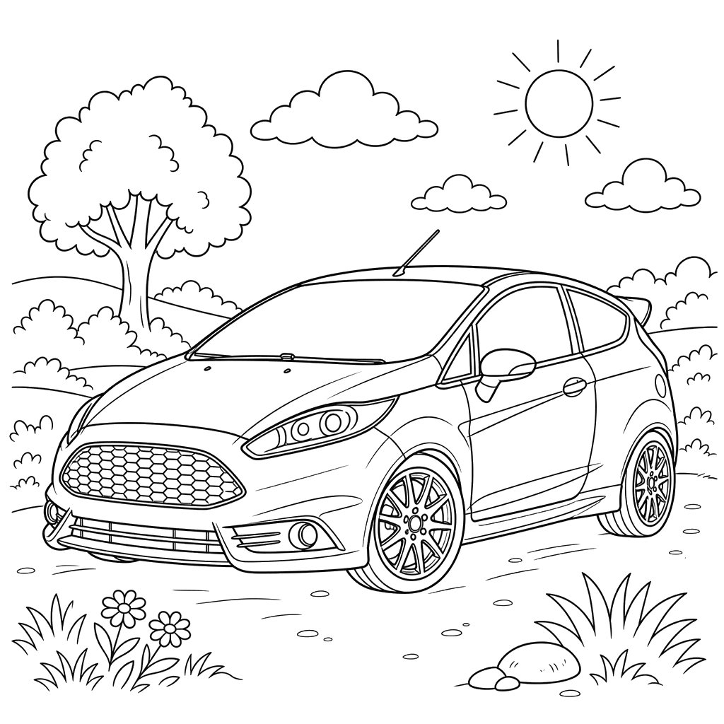 Ford Fiesta ST Coloring Page