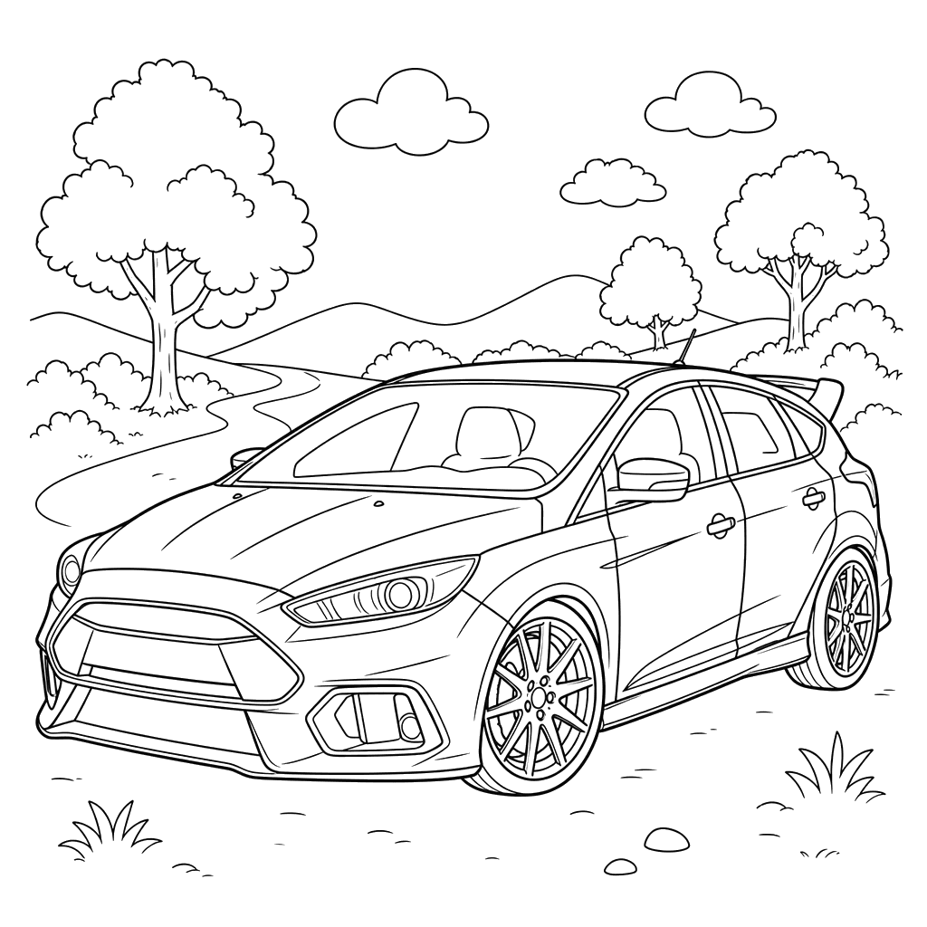 Ford Focus RS Coloring Page