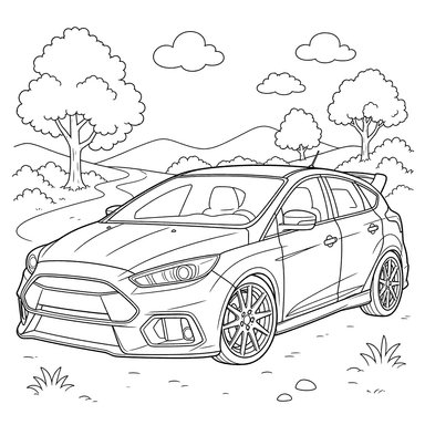 Ford Focus RS Coloring Page