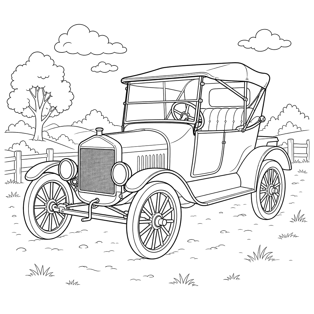 Ford Model T Coloring Page