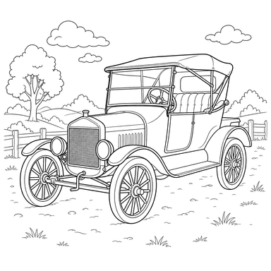 Ford Model T Coloring Page