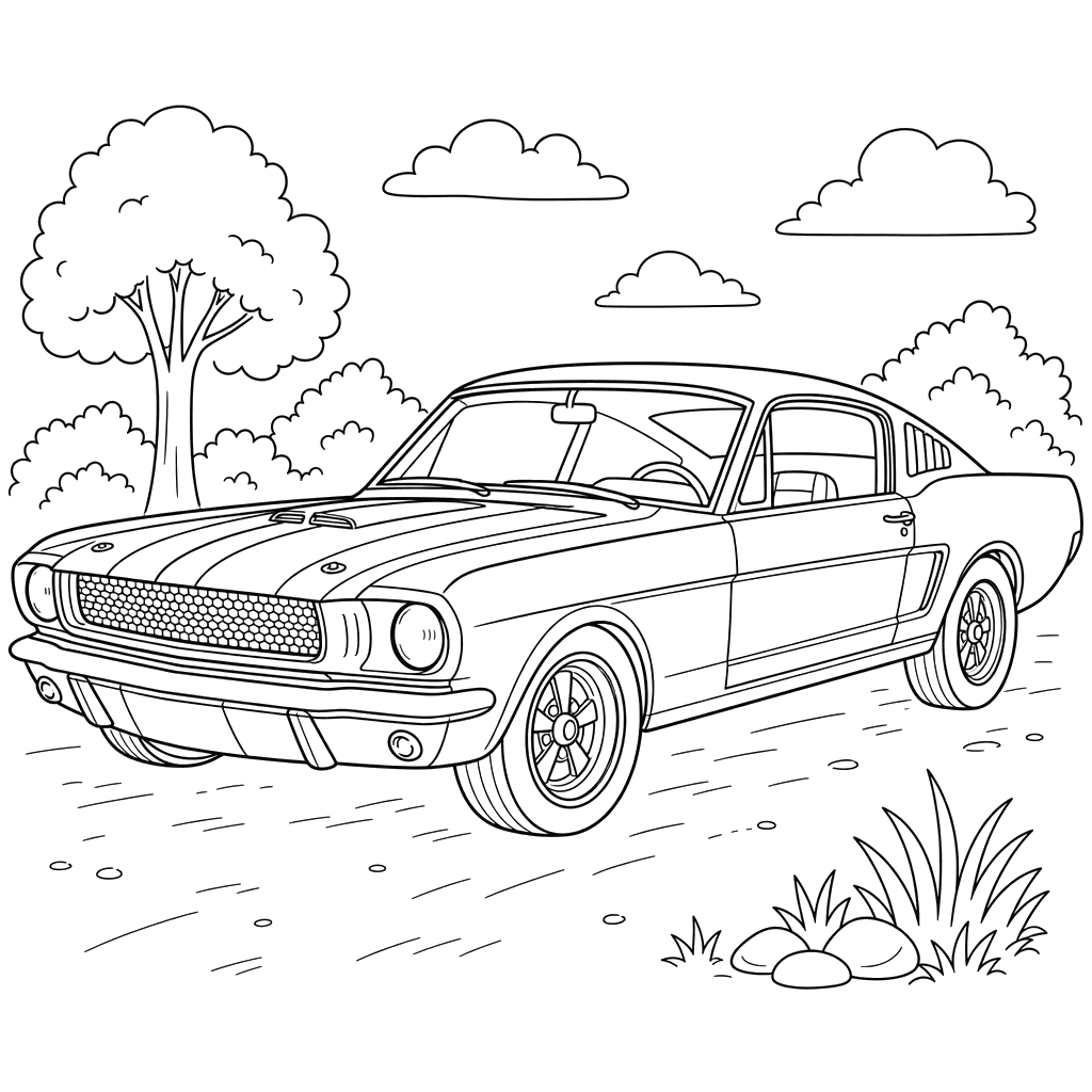 Ford Mustang Coloring Page