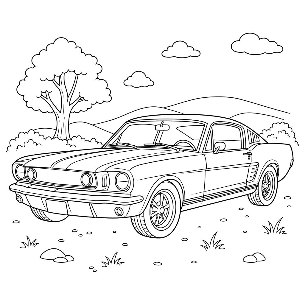Ford Mustang Coloring Page