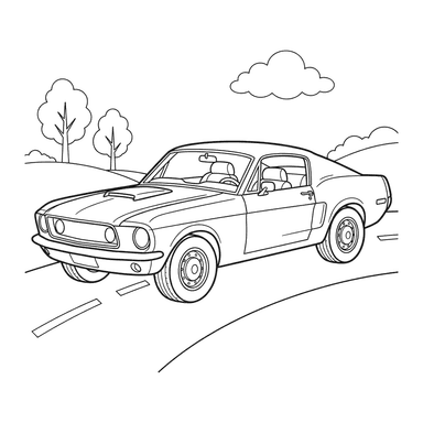 Ford Mustang Coloring Page for Kids