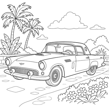 Ford Thunderbird Coloring Page