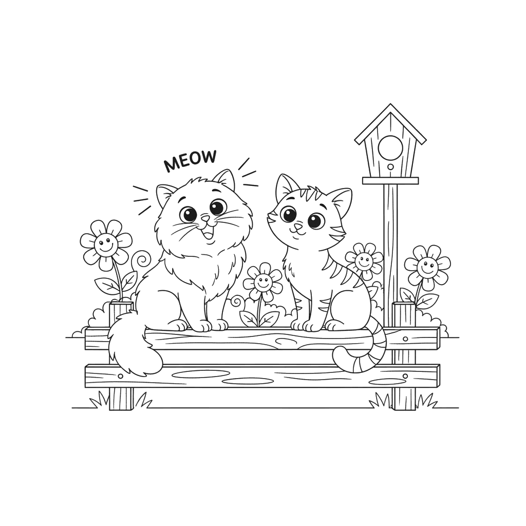 Friendly Meeting with Neighbor Cat